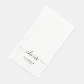 Serviette En Papier Black Elegant Script Lettering Cheers Événement (Coin)