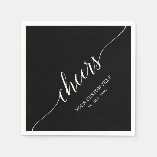 Serviette En Papier Black Elegant Stylish Letters Evénement Napki (Devant)
