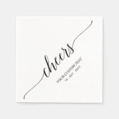 Serviette En Papier Black Elegant Stylish Letting Cheers Event (Devant)