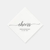 Serviette En Papier Black Elegant Stylish Letting Cheers Event (Coin)