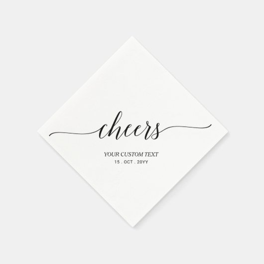 Serviette En Papier Black Elegant Stylish Letting Cheers Event (Coin)