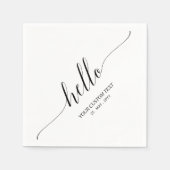 Serviette En Papier Black | Elégant Stylish Letting Hello Party (Devant)