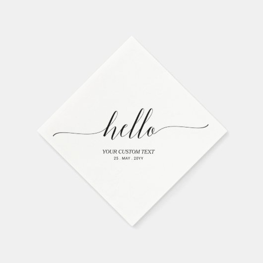 Serviette En Papier Black | Elégant Stylish Letting Hello Party (Coin)