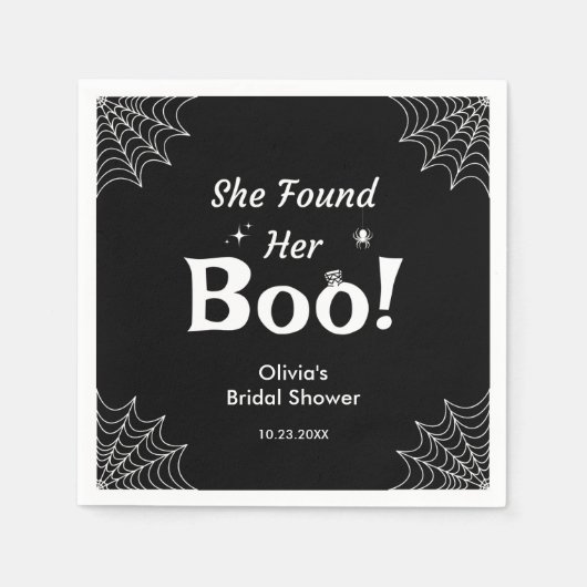 Serviette En Papier Black Elle a trouvé sa chérie Halloween Fête de ma (Devant)