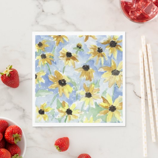 Serviette En Papier Black Eyed Susan Floral (En situation)