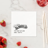 Serviette En Papier Black Future Mme Modern Fête des mariées (En situation)