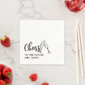 Serviette En Papier Black Future Mme Modern Fête des mariées (En situation)