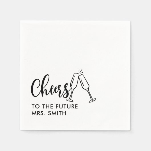 Serviette En Papier Black Future Mme Modern Fête des mariées (Devant)