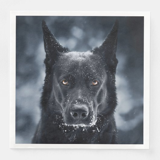 Serviette En Papier Black German Shepherd (Devant)