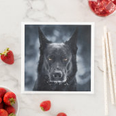 Serviette En Papier Black German Shepherd (En situation)