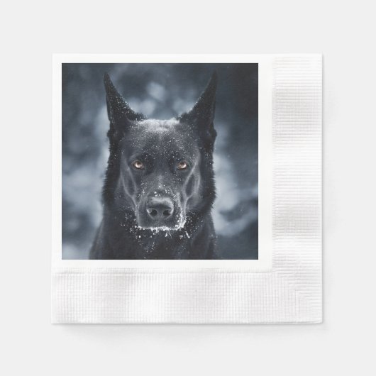 Serviette En Papier Black German Shepherd (Devant)