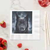 Serviette En Papier Black German Shepherd (En situation)