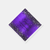 Serviette En Papier Black Glitter Violet Foil 21st Birthday (Coin)