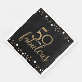 Serviette En Papier Black Gold 50 et fabuleux 50e anniversaire (Coin)