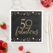 Serviette En Papier Black Gold 50 et fabuleux 50e anniversaire (En situation)