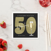 Serviette En Papier Black Gold 50 & Fabulous Birthday  (En situation)