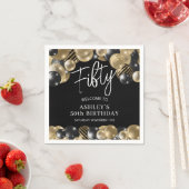 Serviette En Papier Black Gold 50e anniversaire (En situation)