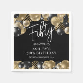 Serviette En Papier Black Gold 50e anniversaire (Devant)