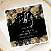 Serviette En Papier Black Gold 50e anniversaire