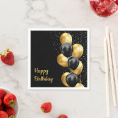 Serviette En Papier Black Gold Balloon Chic (En situation)