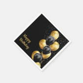 Serviette En Papier Black Gold Balloon Chic (Coin)