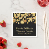 Serviette En Papier Black Gold Bokeh Mariage personnalisé serviettes (En situation)