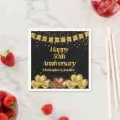 Serviette En Papier Black & Gold Bonne 50e anniversaire de Mariage (En situation)