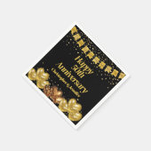 Serviette En Papier Black & Gold Bonne 50e anniversaire de Mariage (Coin)