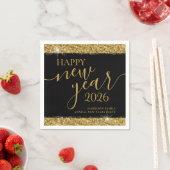 Serviette En Papier Black Gold Bonne année 2023 Personnalisé (En situation)