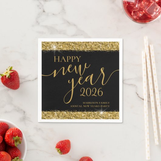 Serviette En Papier Black Gold Bonne année 2023 Personnalisé (En situation)