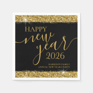 Serviette En Papier Black Gold Bonne année 2023 Personnalisé