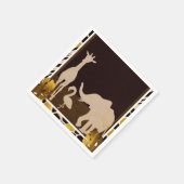 Serviette En Papier Black Gold Brown Zoo Animaux Safari Print Party (Coin)