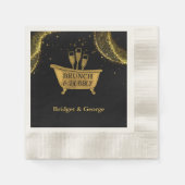 Serviette En Papier Black Gold Brunch & Bubbly Mariage (Devant)