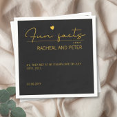 Serviette En Papier Black Gold Chic Moderne Fun Facts Script Mariage