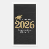 Serviette En Papier Black & Gold Class Of 2026 (Devant)