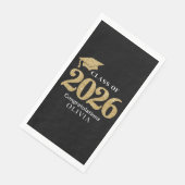 Serviette En Papier Black & Gold Class Of 2026 (Coin)