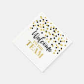 Serviette En Papier Black Gold Confetti Bienvenue à l'équipe (Coin)