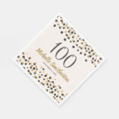 Serviette En Papier Black Gold Confetti Parties scintillant 100e anniv (Coin)