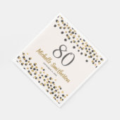 Serviette En Papier Black Gold Confetti Parties scintillant 80e annive (Coin)