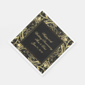 Serviette En Papier Black Gold Flourish 50e anniversaire Mariage (Coin)