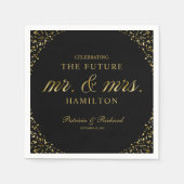 Serviette En Papier Black Gold Future M. Et Mme Engagement Party (Devant)