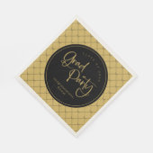 Serviette En Papier Black Gold Géométrique Bow Motif Grad Party (Coin)