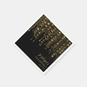 Serviette En Papier Black Gold Light String Adult Anniversaire (Coin)