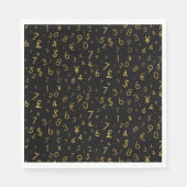 Serviette En Papier Black Gold Luxury Numéros Devise Symboles Motif (Devant)