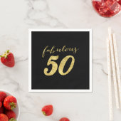 Serviette En Papier Black & Gold moderne Fabuleux 50 Anniversaire (En situation)