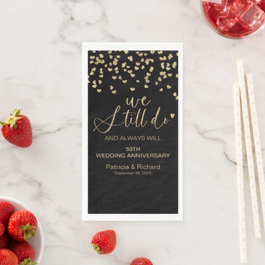 Serviette En Papier Black Gold Nous Faisons Toujours Mariage Vow Renou (En situation)