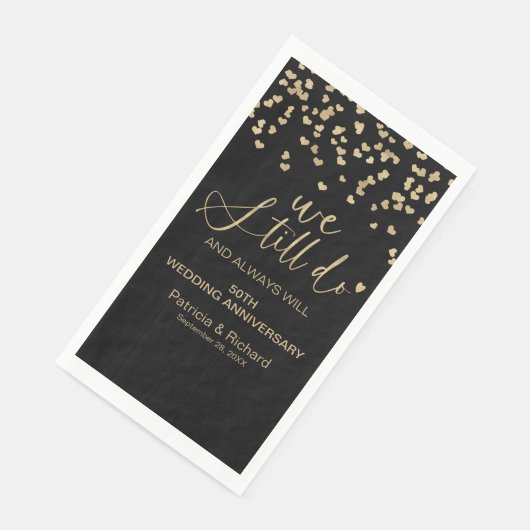 Serviette En Papier Black Gold Nous Faisons Toujours Mariage Vow Renou (Coin)