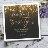 Serviette En Papier Black Gold Parties scintillant Sparkle Glam 60e an