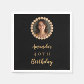 Serviette En Papier Black gold photo diamonds (Devant)