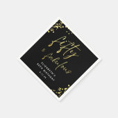 Serviette En Papier Black Gold Sparkle Cinquante et fabuleux anniversa (Coin)